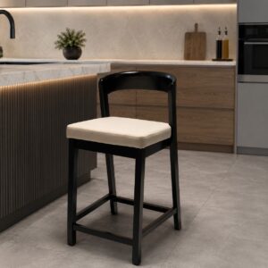 Taburete madera nordico Taburete Taburete madera Taburete bar Taburete cocina Taburete con respaldo Taburete de madera Taburete de madera negro